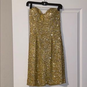 Yellow sequin dress